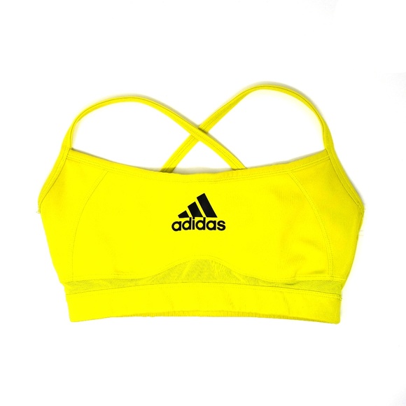 Adidas Yellow Sports Bra Athletic 